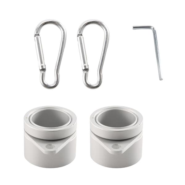 2-pack flaggstångsringar, anti-wrap-klämmor, 360° vridbar, monteras på 1\" flaggstång