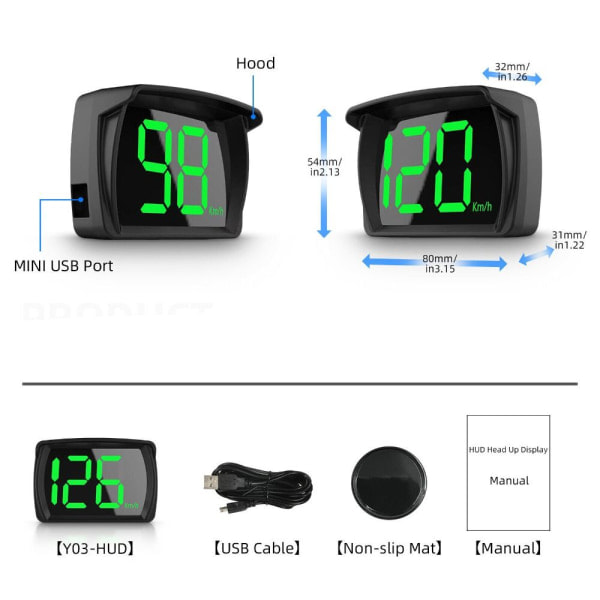 Digital hastighedsmåler Head Up Display E-Dog