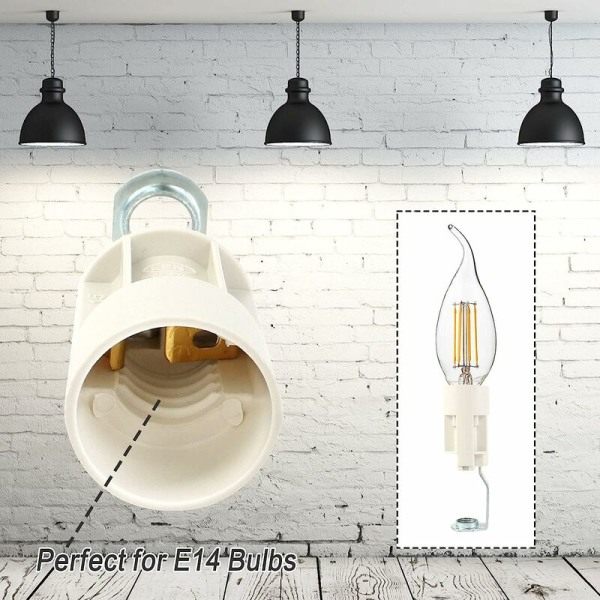 Galaxy E14-lampsockel Justerbar E14-lamphållare Adapter E14-lamphållare Sockelstöd 10 st (hvit)