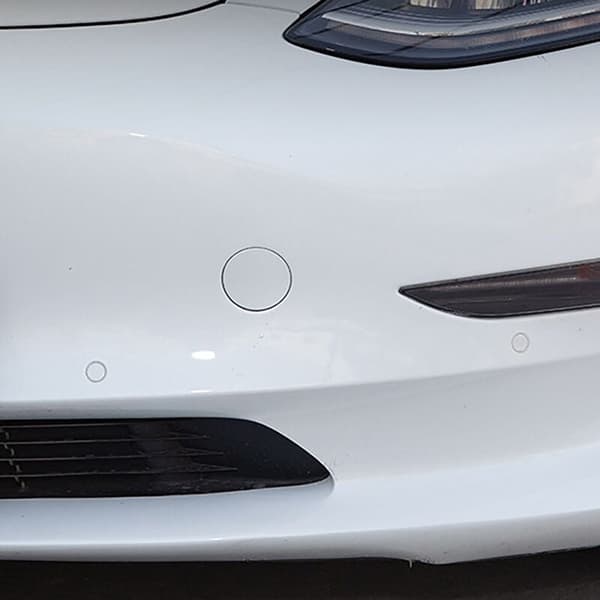 1 st Vit Bil Främre Stötfångare Dragkrok Skydd Lock Passar för Model 3 2017-2021 ABS