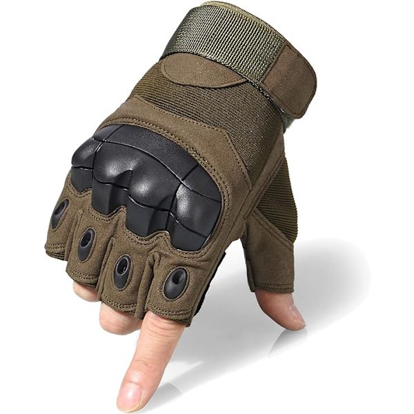 Knuckle Protective Åndbare Letvægts Militær Udendørs Handsker til Skydning Jagt Motorcykel Klatring Taktiske Fingerløse Motorcykel Handsker