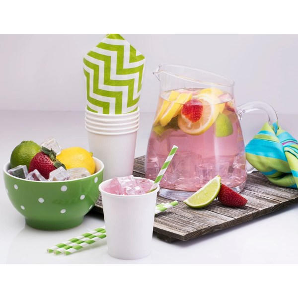 100-pack 8 oz kertakäyttöiset valkoiset paperimukit – kuuma/kylmä juoma CDQ