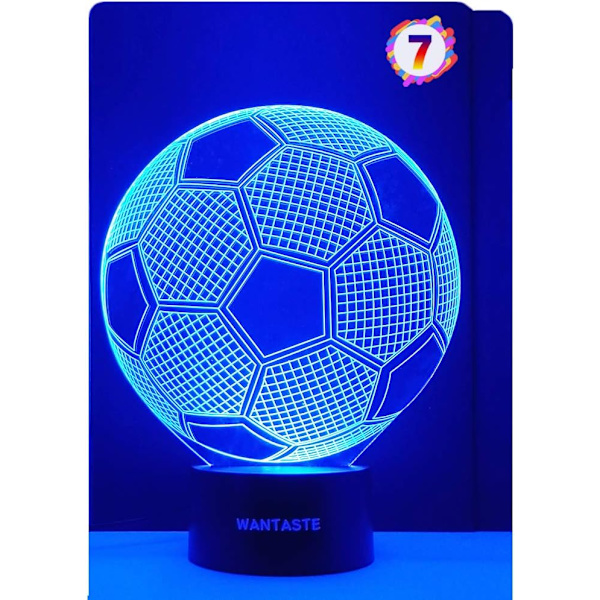 3D fotbollslampa presenter för pojkar, flickrum, nattlampa T