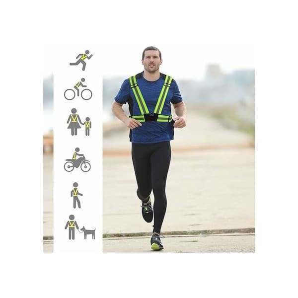 Justerbar Hög Synlighet Reflex Säkerhetssele - Unisex Fluorescerande Grön Väst