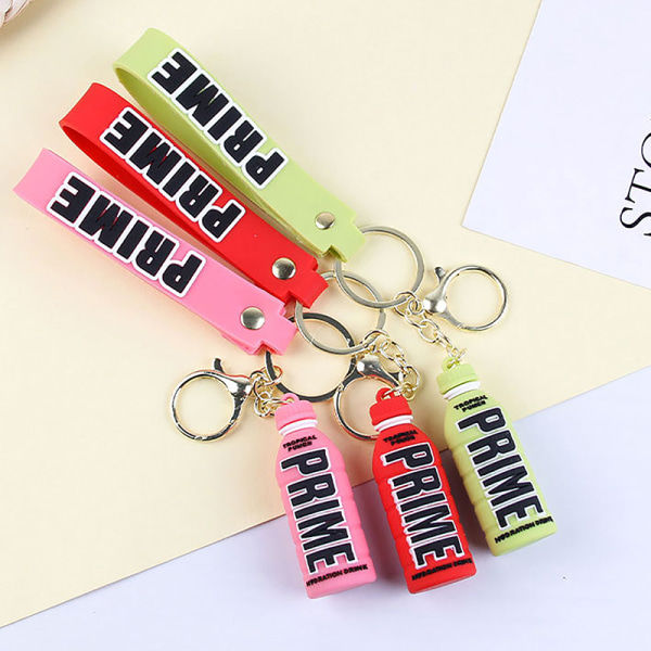 Fashion Prime Drink 3D gumminyckelring och flaska nyckelringar Multicolor