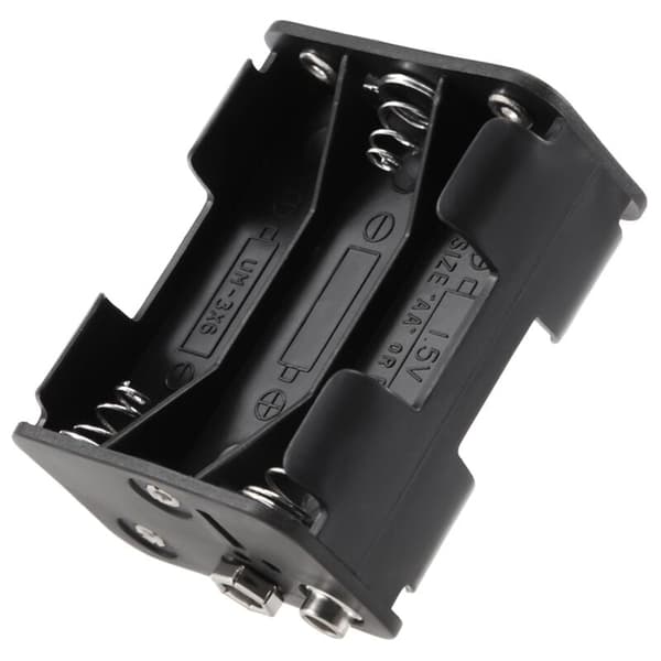 Dobbeltsidet 6 x 1,5V AA Batteriholder Sort
