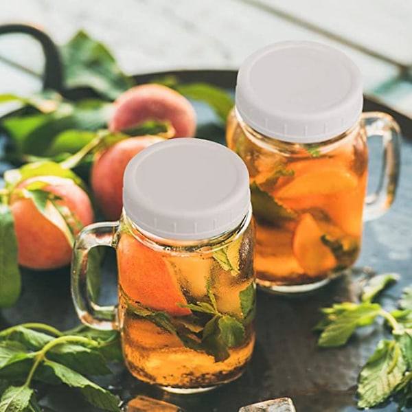18-pack plast Regular Mouth Mason Jar Lock för bollar, Kerr och mer livsmedelsklassad vit plast