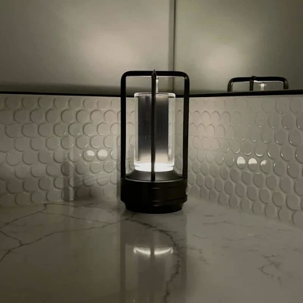 Sladdlös I-formad metallisk bordslampa med touchsensor, 3 färger dimbar laddningsbar skrivbordslampa Gold & Black 2pcs