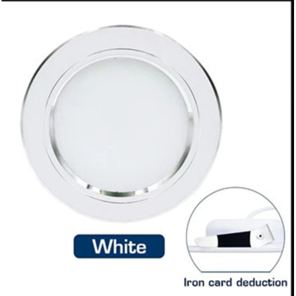 Nedfældet LED-spotlight White and silver 15W 3-color light 220V