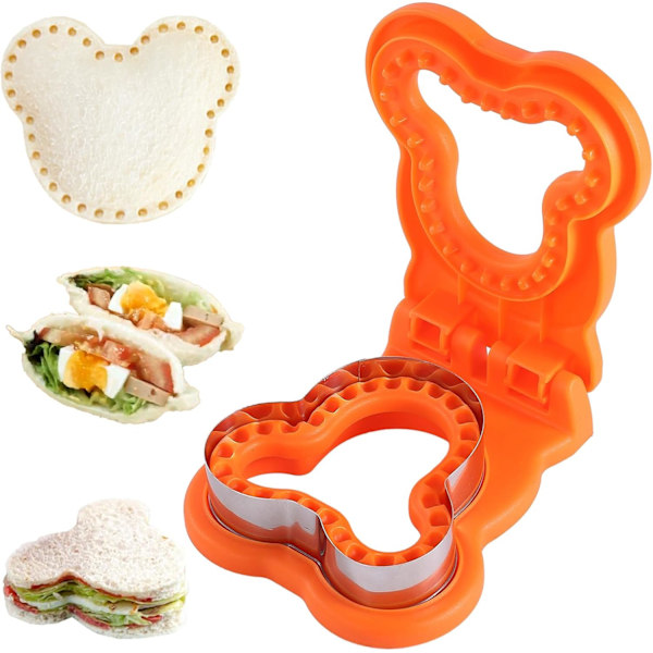 Sandwich udstikker og forsegler DIY brød værktøj sjov kant udstikker til børn voksne orange