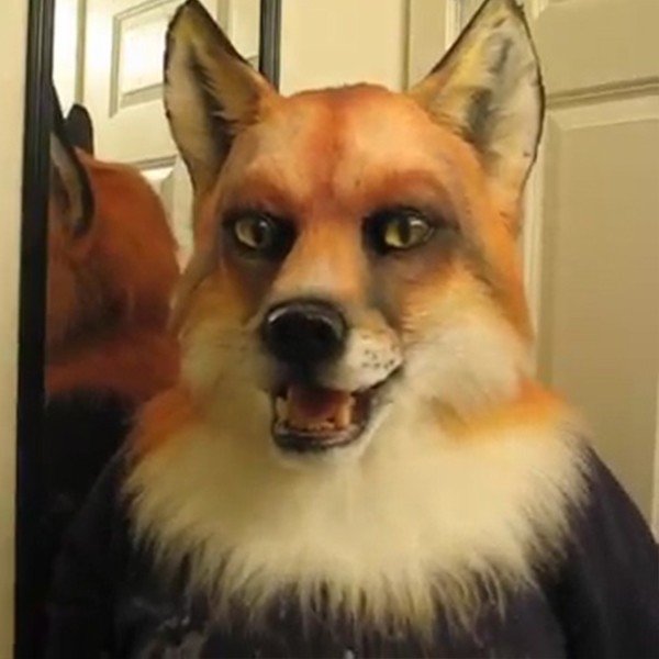 Halloween-skräck latex stoppad djurhuvudmask dansfest simulering cosplay Fox