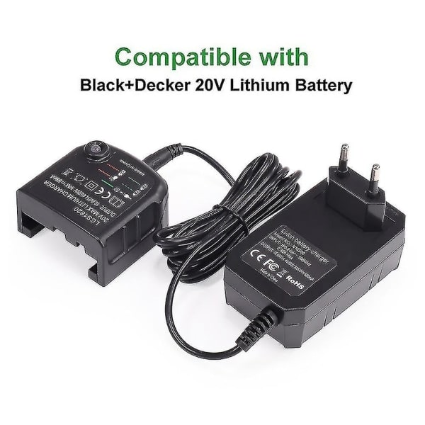 10,8v 14,4v 20v Til Black&decker Li-ion Batterioplader Udskiftning Elektrisk Boremaskine Skruetrækker Power Too Batteri Eu-stik Lbx20