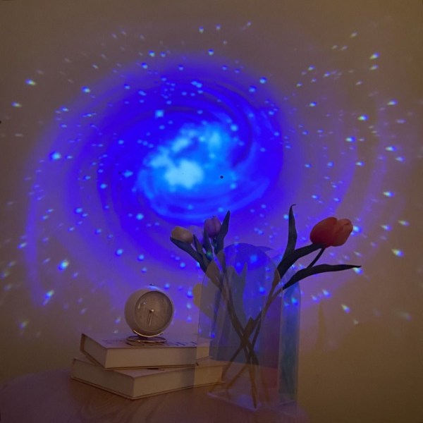 Moon Galaxy Projektionslampe Baggrund Atmosfære Nattlys Sort A-A