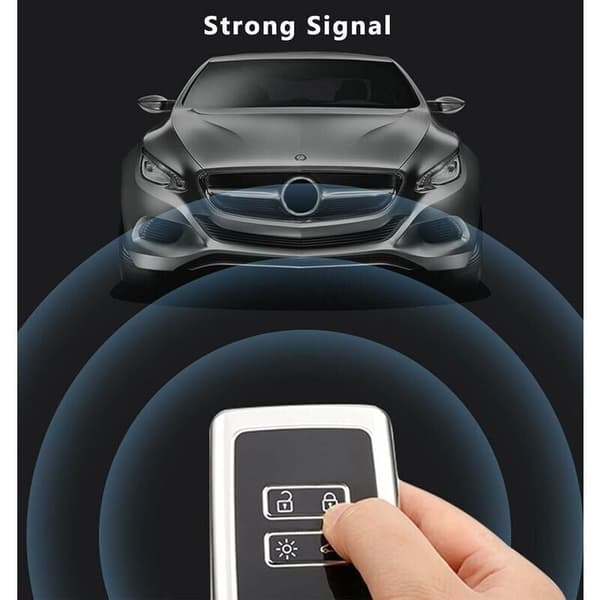 Silikone Bilnøgle Cover til Renault, Dacia - 4 Knapper, Sølv