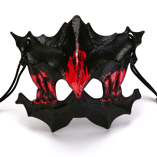 2st Halloween tvådimensionell halv ansiktsblödande mask tiger Yasha Tengu varg nue mask dansföreställningsmask Tengu black bleeding