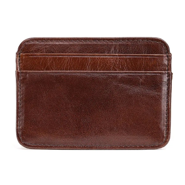 Nyankomst Vintage kredittkortholder i ekte skinn for menn Liten lommebok Penger veske ID-etui Miniveske for menn Coffee