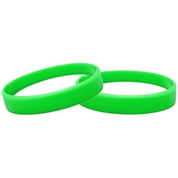 Silikonarmband, 10-pack, ungdomsstorlekar (Grön)