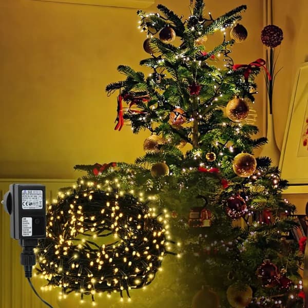 20M 200st LED Ljusslinga Julgran Koppartråd Varmvit Mörkgrön