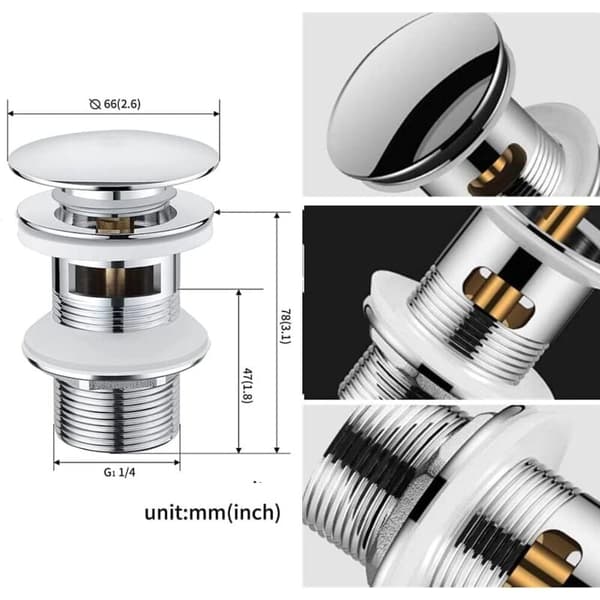 Krom Vaskeafløb med Overløb 1 1/4 "