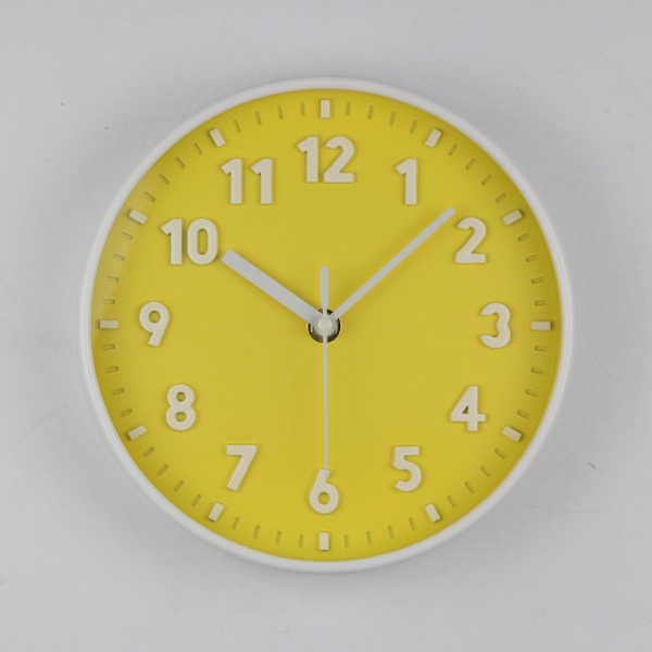 Modern Enkel Väggklocka 8 Tum Godisfärg Tyst För Tidsklockor Prydnader För Hem Sovrum Sovsal Vardagsrum Dekoration Lemon yellow