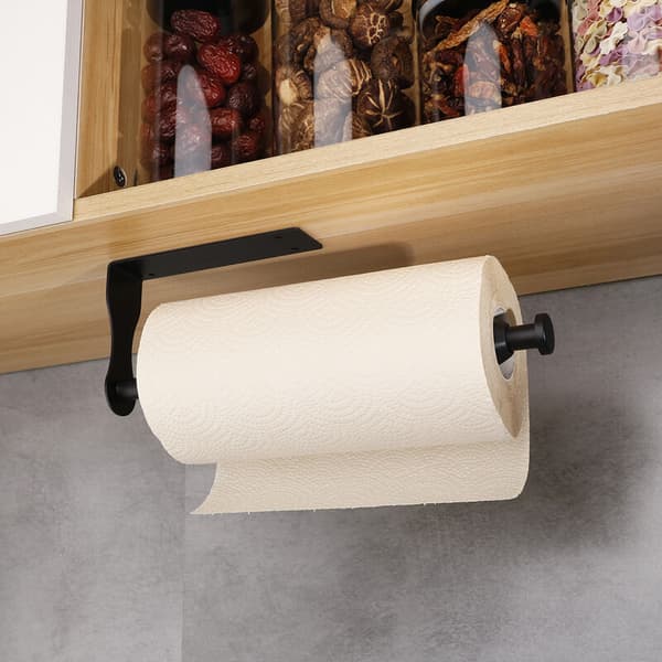 Papirhåndkleholder, rustfritt stål, 12x4 tommer, svart
