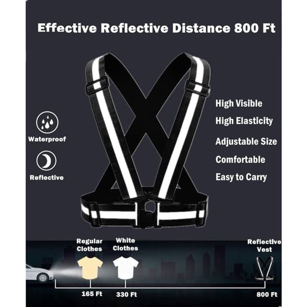 Reflexband Säkerhetsväst - 2-pack Justerbar Hög Synlighet Reflexväst för Kvinnor Män på Natten