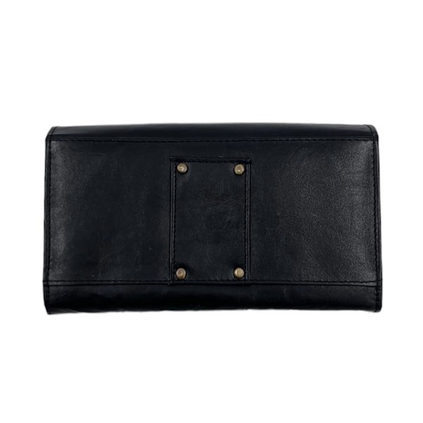Taxilommebok med stort utbrettbart rom, skinn Svart Black one size