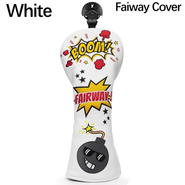 Golfkøllehovedbetræk Golf Wood Cover VIT FAIWAY COVER FAIWAY Hvid Faiway Cover-Faiway Cover White Faiway Cover-Faiway Cover