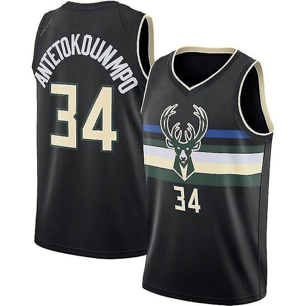 Milwaukee Bucks Giannis Antetokounmpo 34 Basketbolltröja Vuxen XXXL(185-190CM) XXXL(185-190CM)