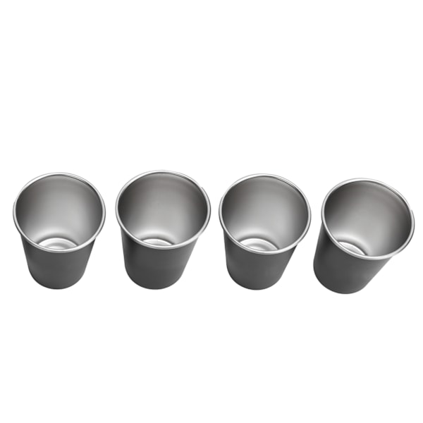 4 stk rustfrie stål piknikkrus for øl og drikke, for utendørsbruk, klatring og camping