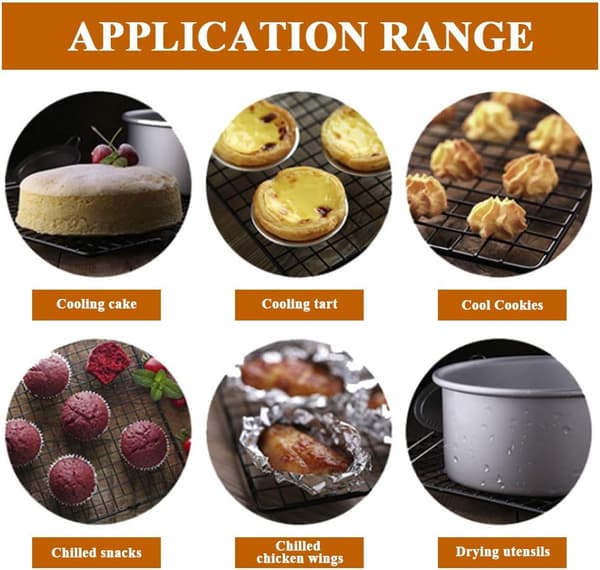 4 stk rustfrie kjøle- og bakeplater, bakerist, bakestativ 40,5*25,5*2 cm bakeplate kullgrillbakeplate