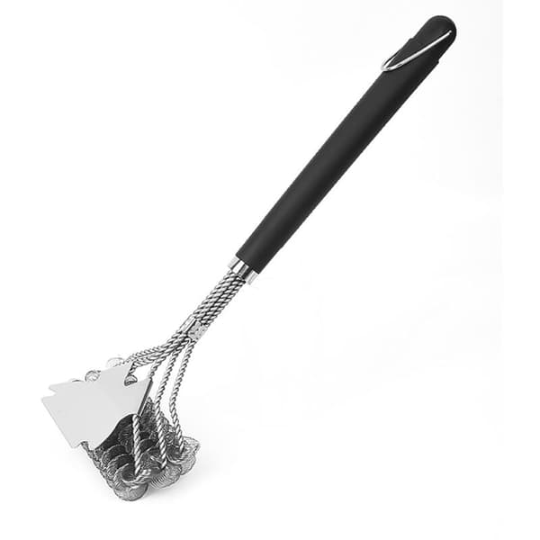 Grillbørste, rustfritt stål, 46 cm, svart/sølv