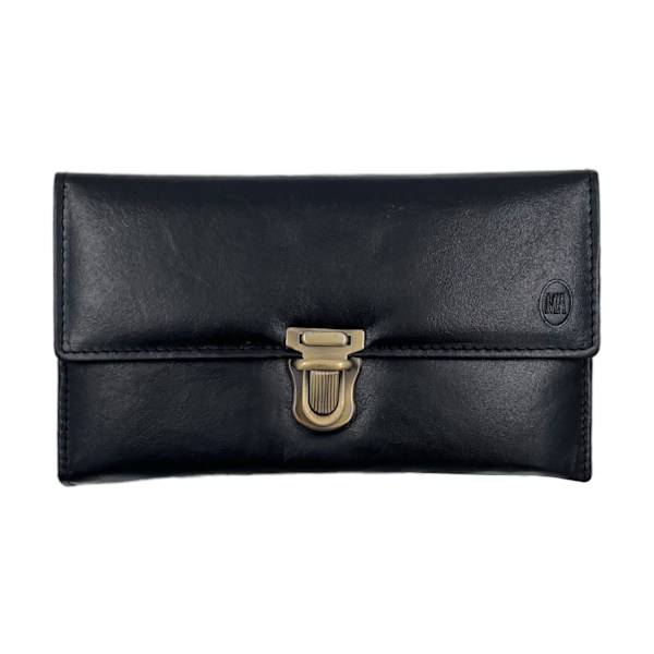 Taxilommebok med stort utbrettbart rom, skinn Svart Black one size