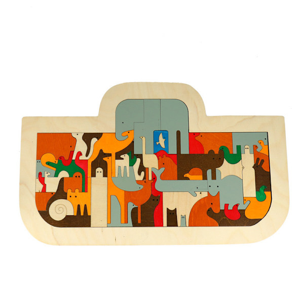 Svenskt farbror Wood utsökt trä multi-lager pussel 3-6 år gamla barns pedagogiska importerade luktfria träleksaker Large Noah's Ark