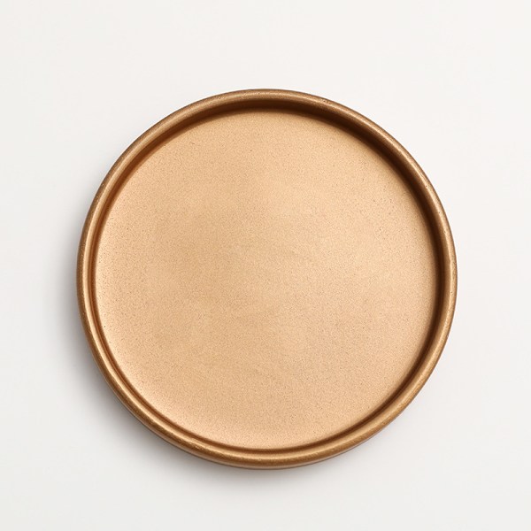 Keraaminen pyöreä kukkaruukun vesialusta koriste Morandi-pigmentin polttopohja paksuuntunut tyyny vedenvarastointialusta gold 10*1.5cm (inner diameter 9cm)