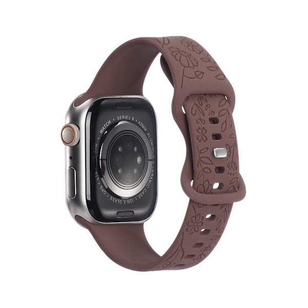 Passer til iwatchS9 876SE Apple Watch-reim med preget liten rose i silikon Sunflower - smoky purple 42/44/45/49mm