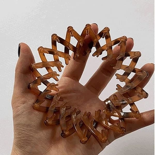 7-pack Fågelformade hårklämmor för hästsvansar, Kristall Expander, Spiral, Modeaccessoar