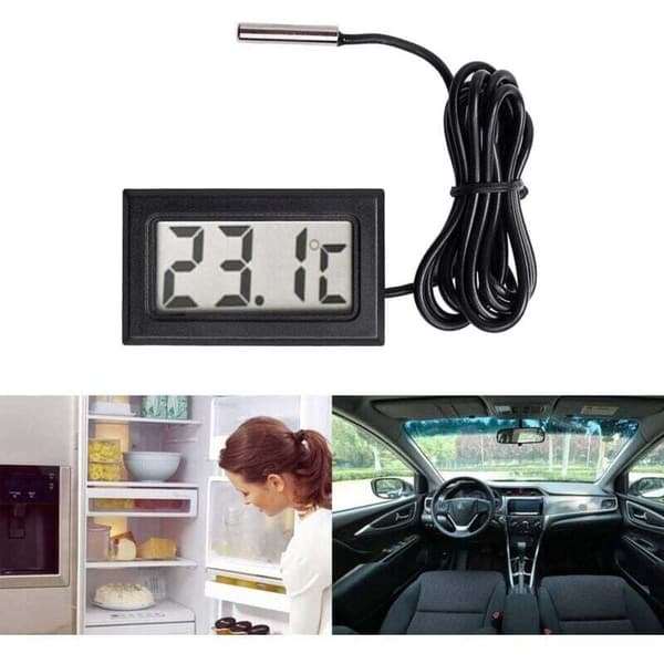 Digitalt LCD Termometer Temperaturmåler Probesensor Område -50 Celsius C til +110 Celsius C