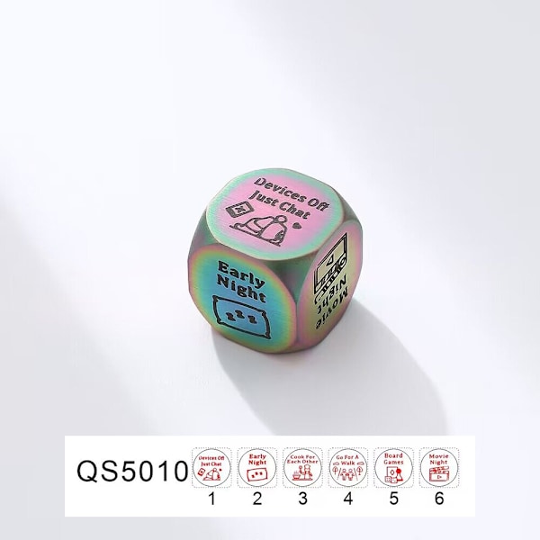 Decision Dice MovieNight Tangle Disorder Gospel Valentinsdag Dating Rustfritt Stål QS5010 16MM dice in box