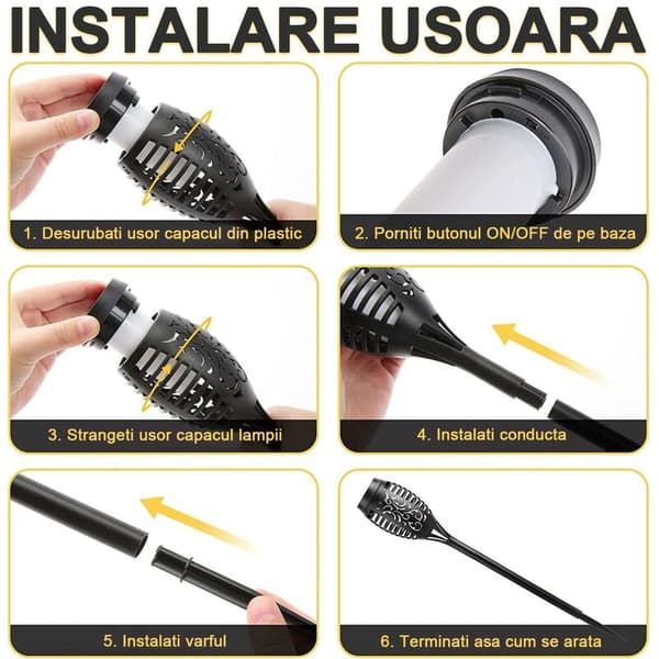 Solcellehagelampe, sett med 2, IP65, svart