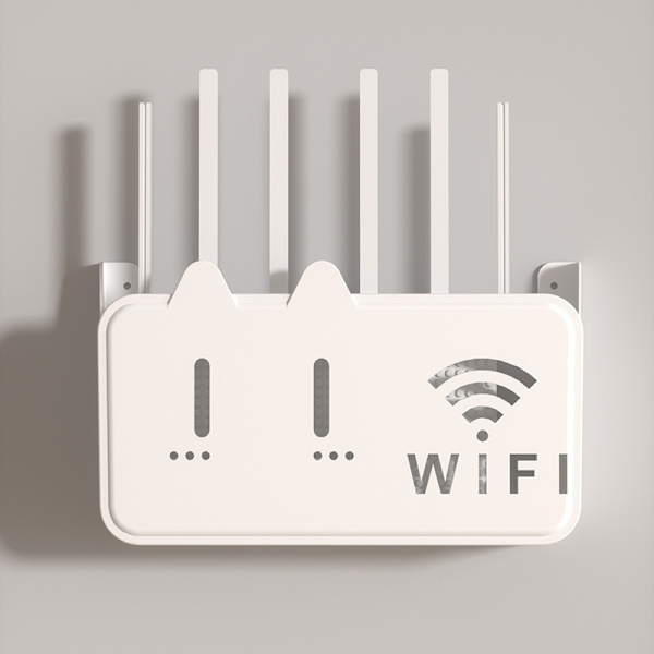 Langaton Wifi-reitittimen hylly säilytyslaatikko seinäkiinnitys ABS Organiz Cartoon style white