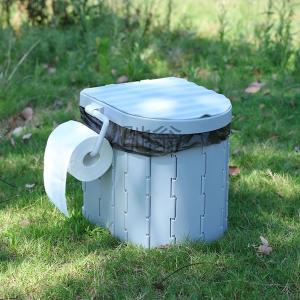 Autoon asennettava taitettava wc-istuin, kannettava wc-istuin, retkeilyyn sopiva, aikuisille sopiva, paksuunnettu wc-istuin, itse ajettava White