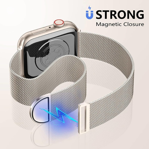 Metallband kompatibelt med Apple Watch -band 40 mm 38 mm 41 mm Starlight-WELLNGS Starlight Starlight 38/40/41mm