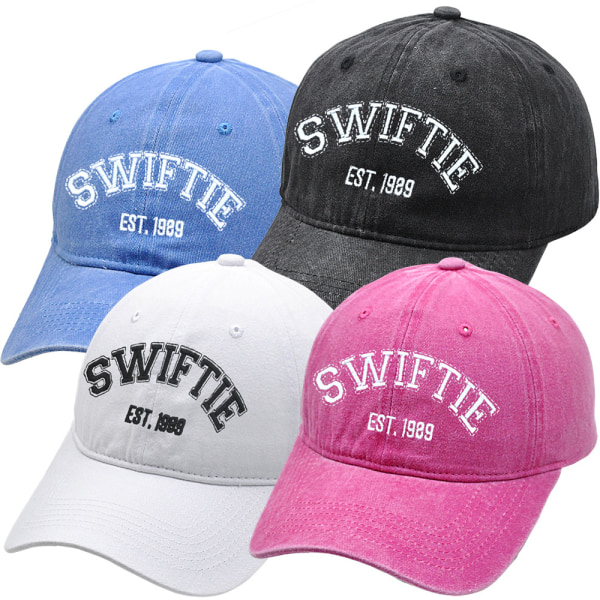 Taylor Swift -lippis 1989 -brodeerat retro-puuvillahattu Unisex faneilta Pink