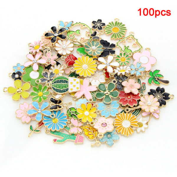 100/120 stk. Emaljerede farvede insekter serie charms vedhæng DIYJe 100PCS