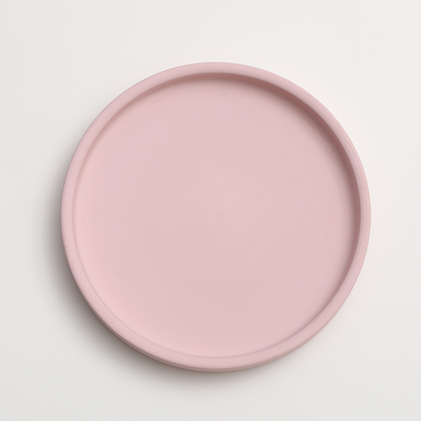 Keraaminen pyöreä kukkaruukun vesialusta koriste Morandi-pigmentin polttopohja paksuuntunut tyyny vedenvarastointialusta Pink Purple 15.5*1.8cm (inner diameter 14.5cm)