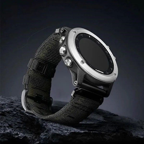 22 26mm Nylon Militærrem For GARMIN FENIX7 7X PRO 6 6X Myk Holdbar Rem Kropp For 965 Instinktiv Erstatningsrem Svart black