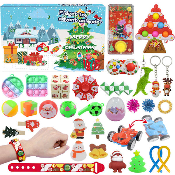 Julkalender med Blind Box - Barnens Avkopplande Leksaker, Knyck-Kul, Julgåva i Blind Box X18015