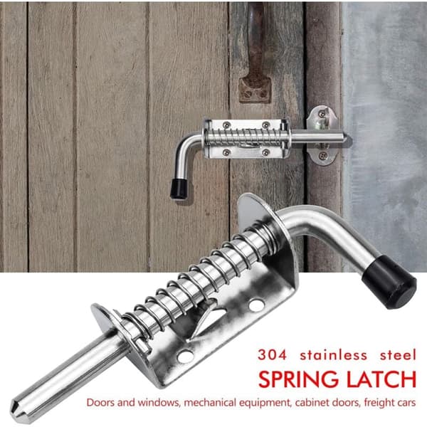 Fjederbelastede stållåsebolte 128 mm til garageporte 2 stk.