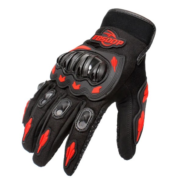 Cykelhandsker Andas Full Finger Racing Handsker Utomhussport Skydd Ridning Cross Dirt Motorcykel Handsker Guantes Moto Rød Red XXL